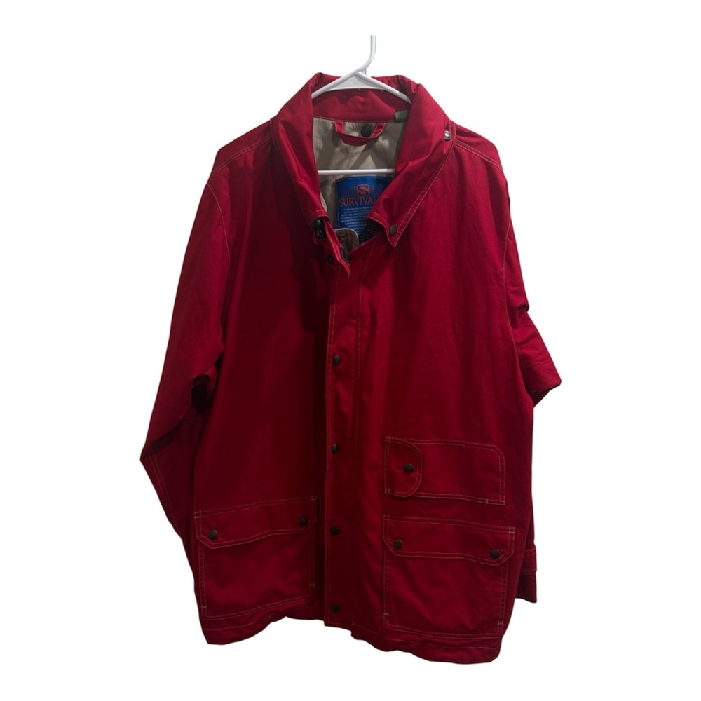 Survivalon Cagney Jacket XXL Red USA Made Cotton Sailing Field Jacket Roll Hood - Picture 6 of 16